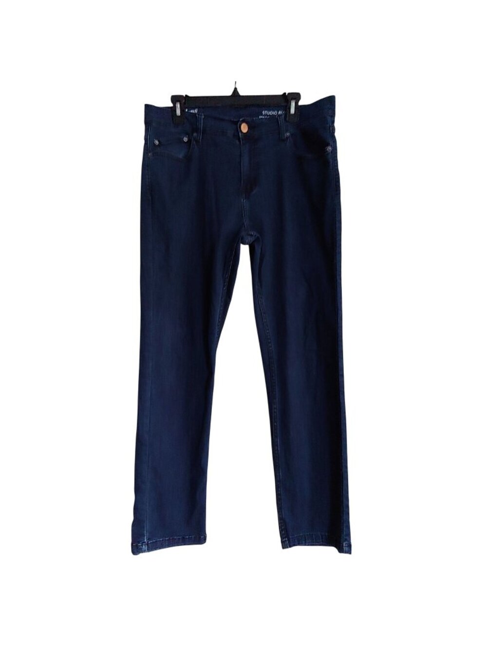 Mugsy Mens Straight Leg Jeans Stretch Comfy Dark Wash Streetwear Denim 34x30